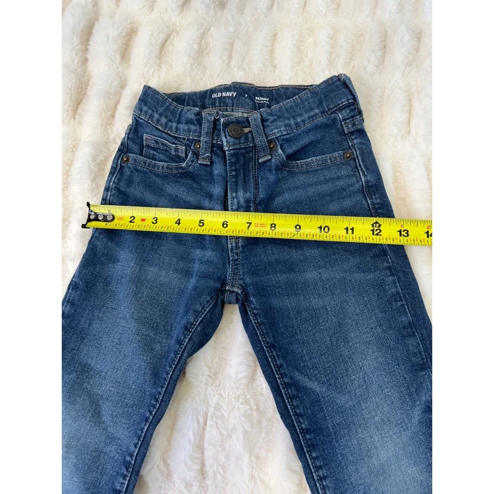 Old Navy Boys Skinny Jeans Dark Wash Built-In Flex Size 7